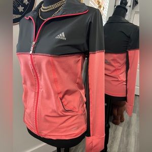 Adidas peach and black workout jacket